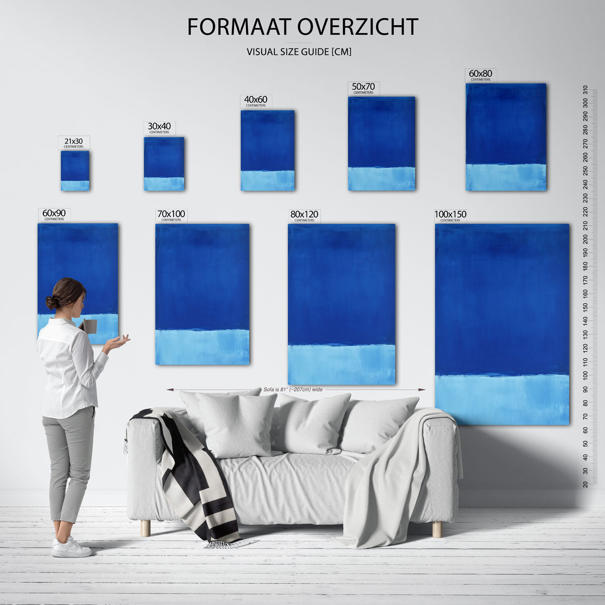 Blauwe abstracte Poster