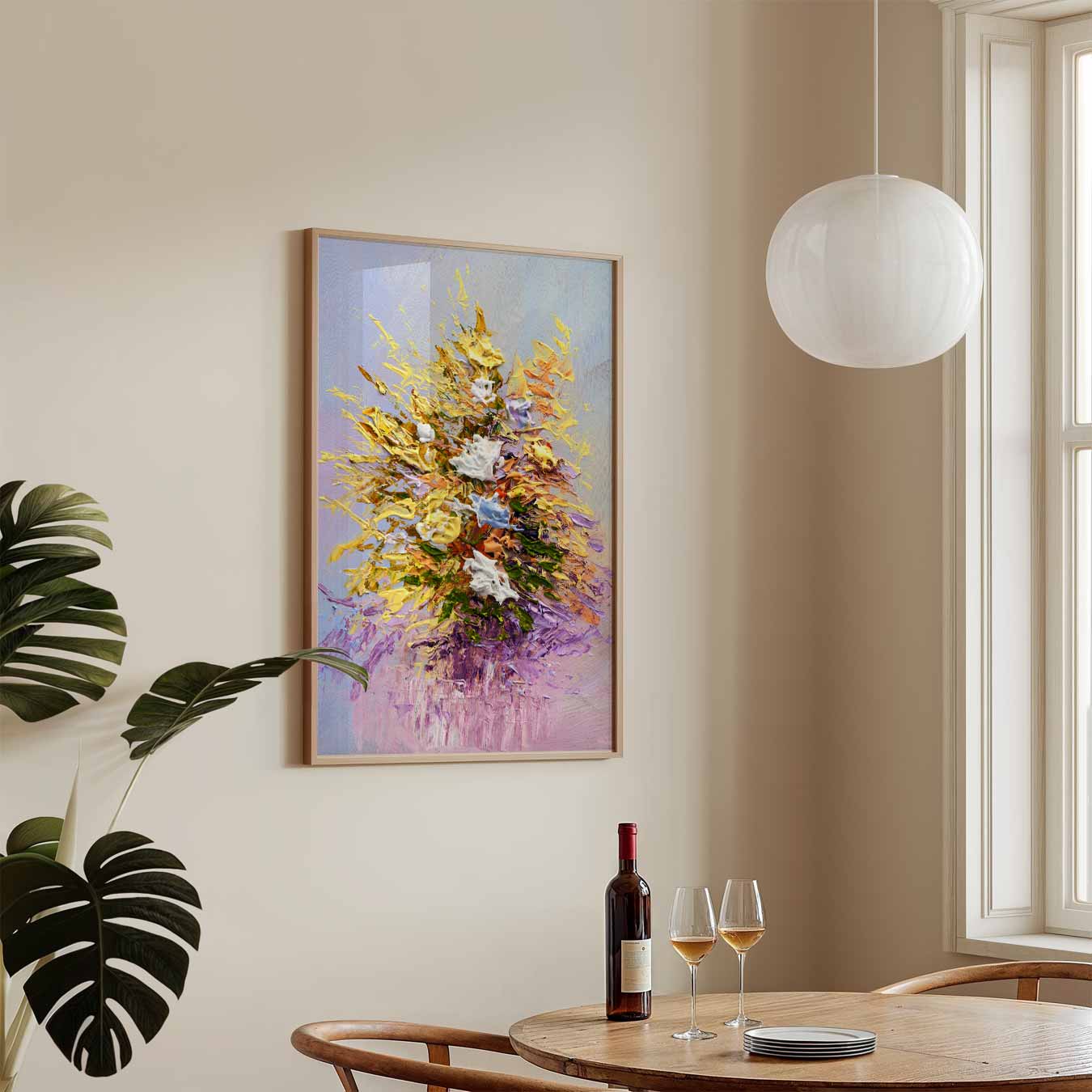 Bloemenabstract met Textuur Poster-WallArtistic