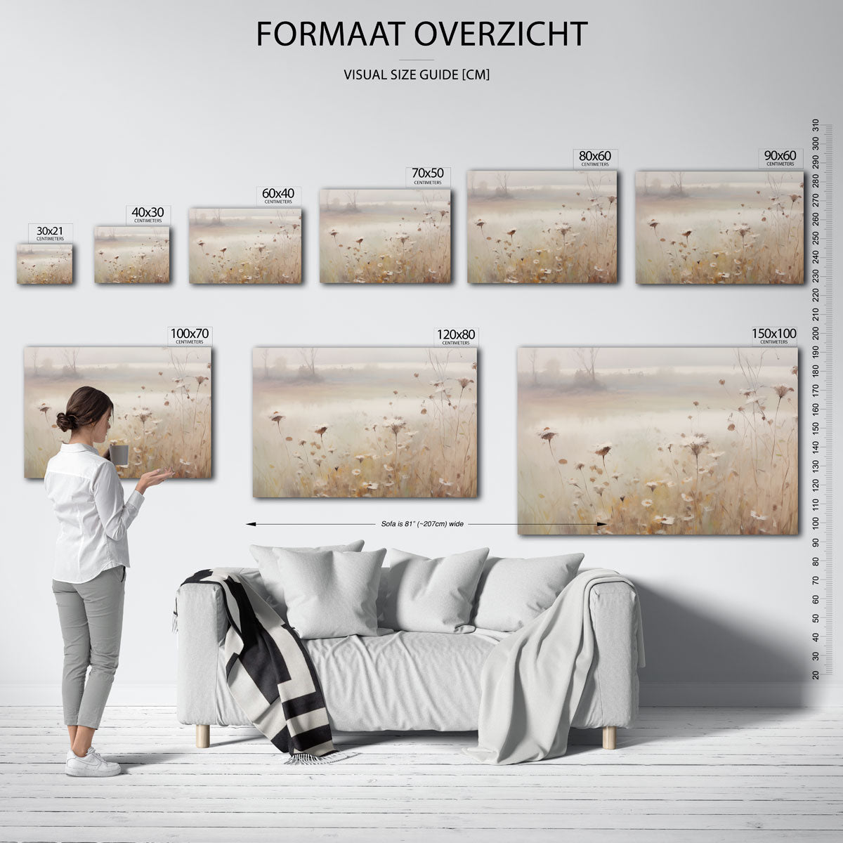 Bloemen in mist Poster