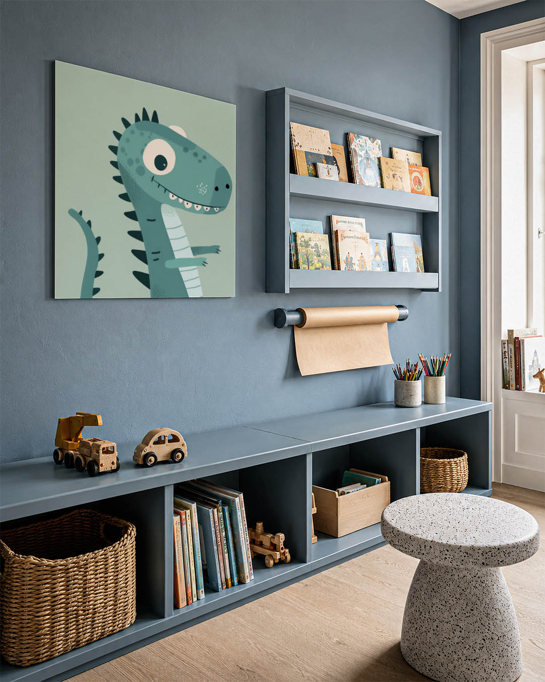 Speelse dinosaurus illustratie Kunstwerk