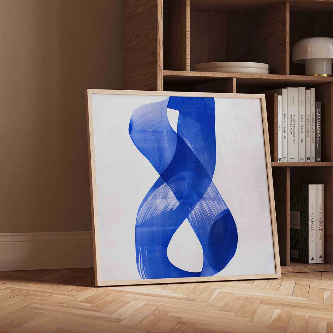 Abstracte blauwe vorm Poster
