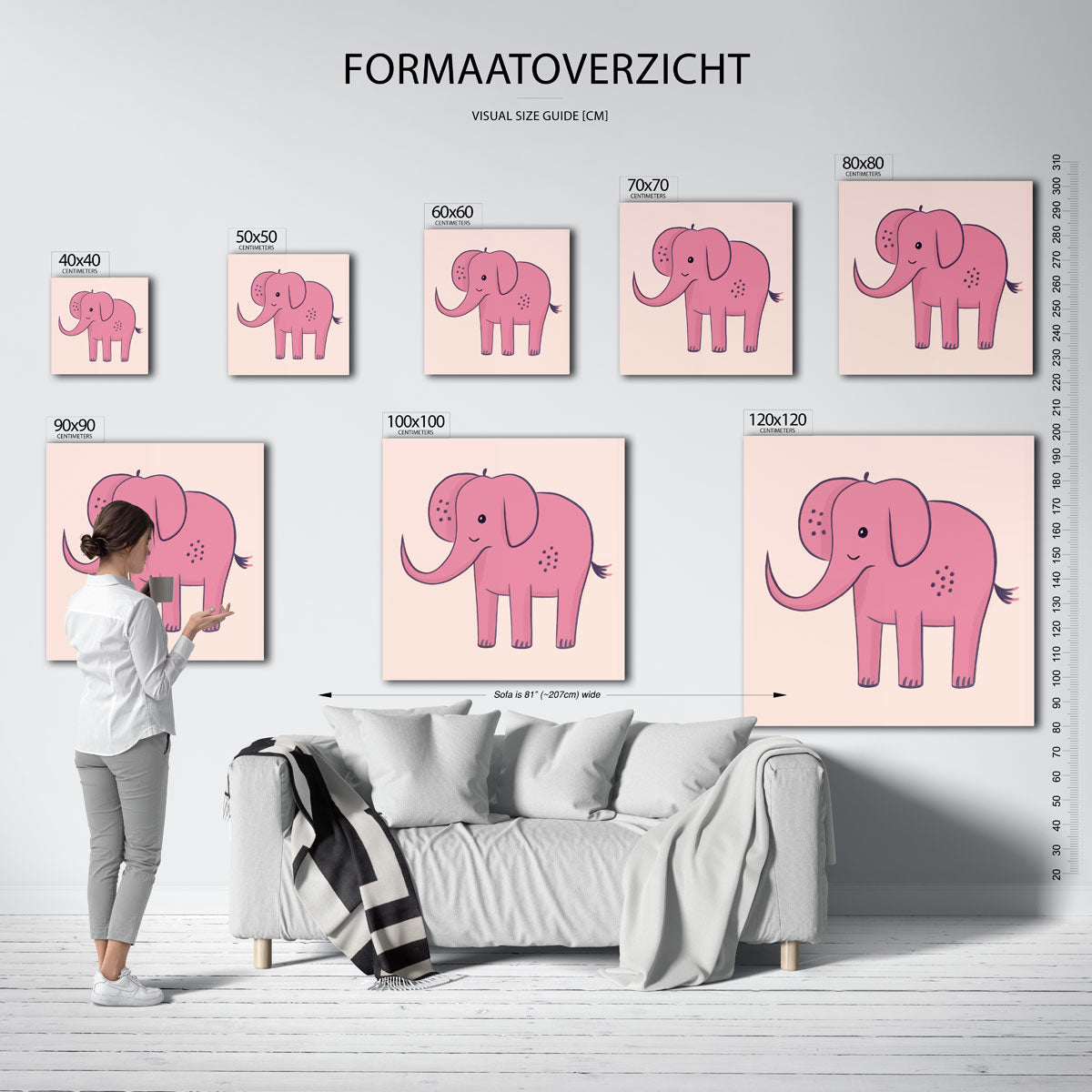 Roze olifant Poster