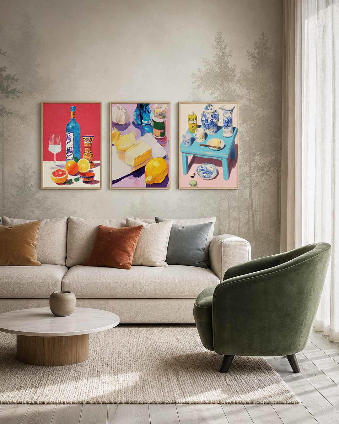 Kleurrijke tafelsetting Posterset