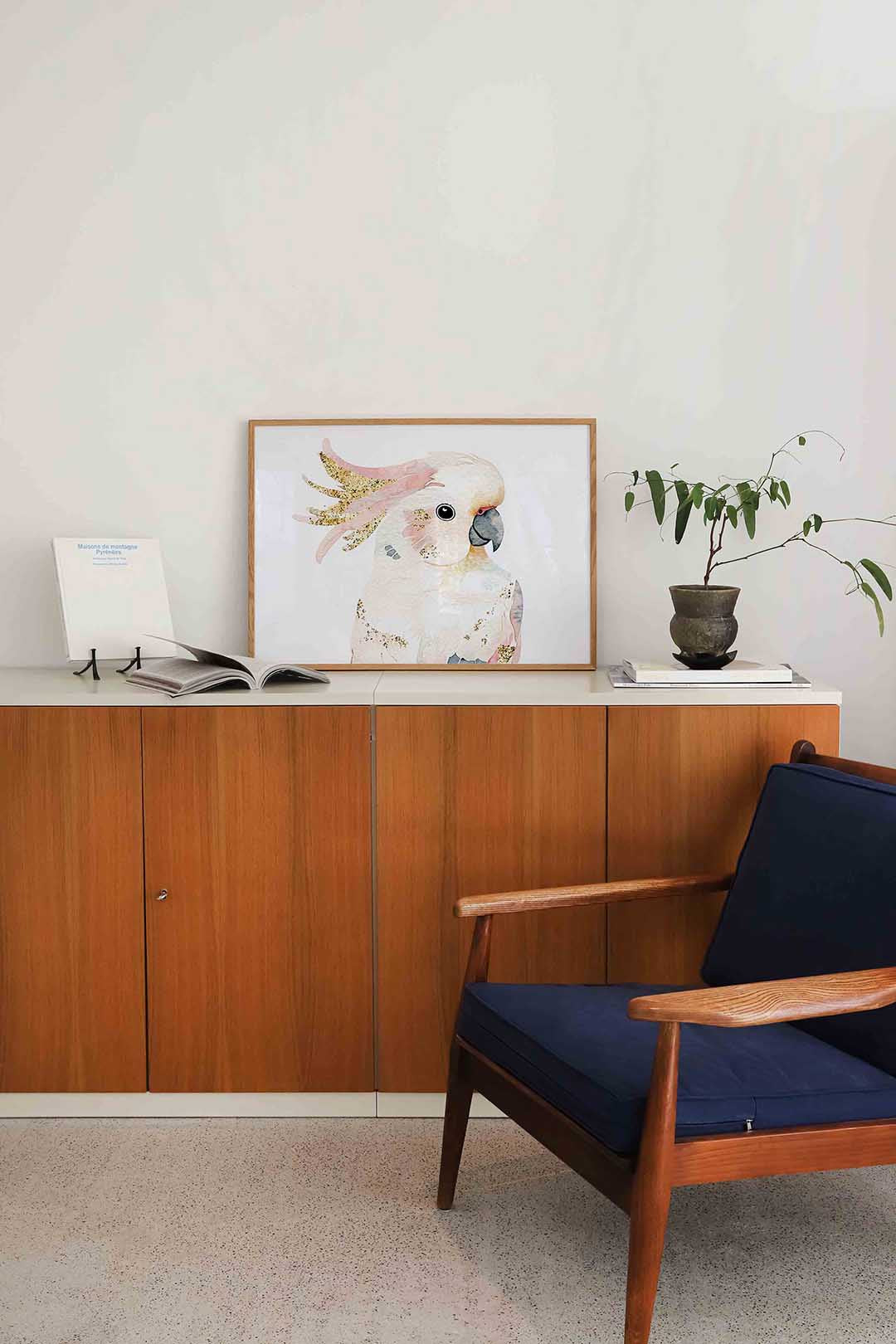 Papegaai met gouden accenten Poster