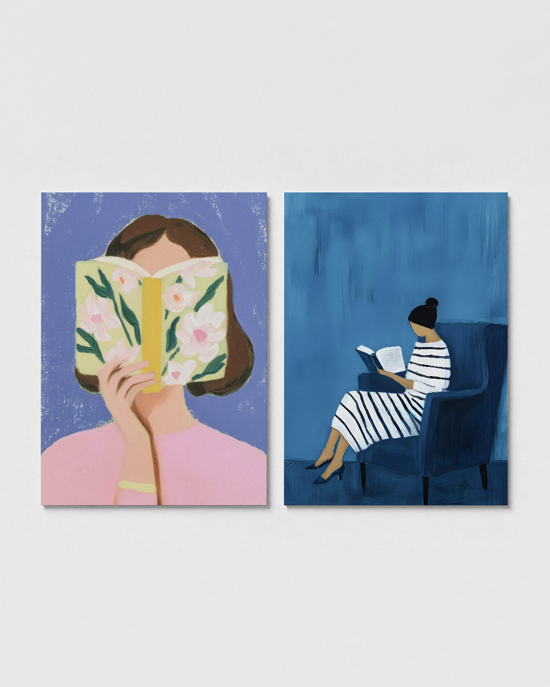 Bloemen en lezen Posterset