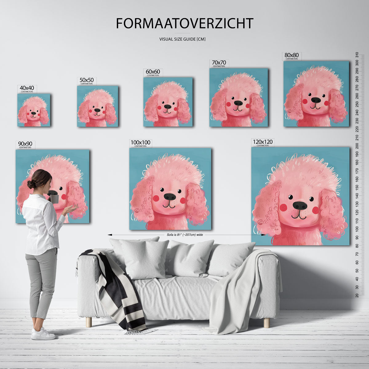 Roze hond Poster