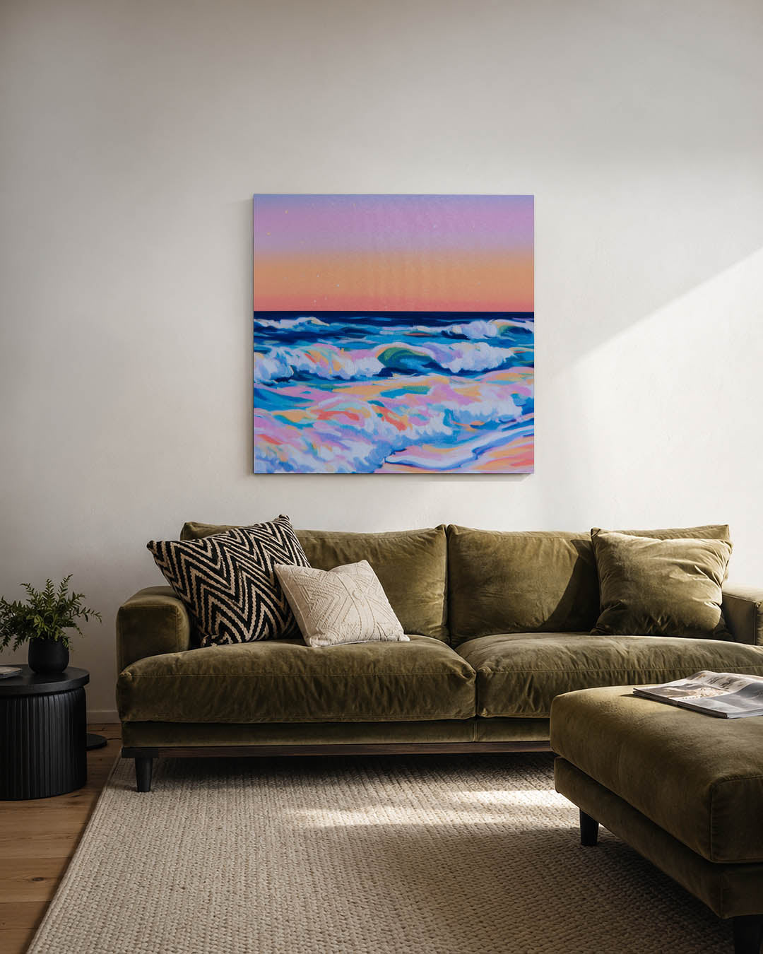 Kleurrijke zee golven Kunstwerk