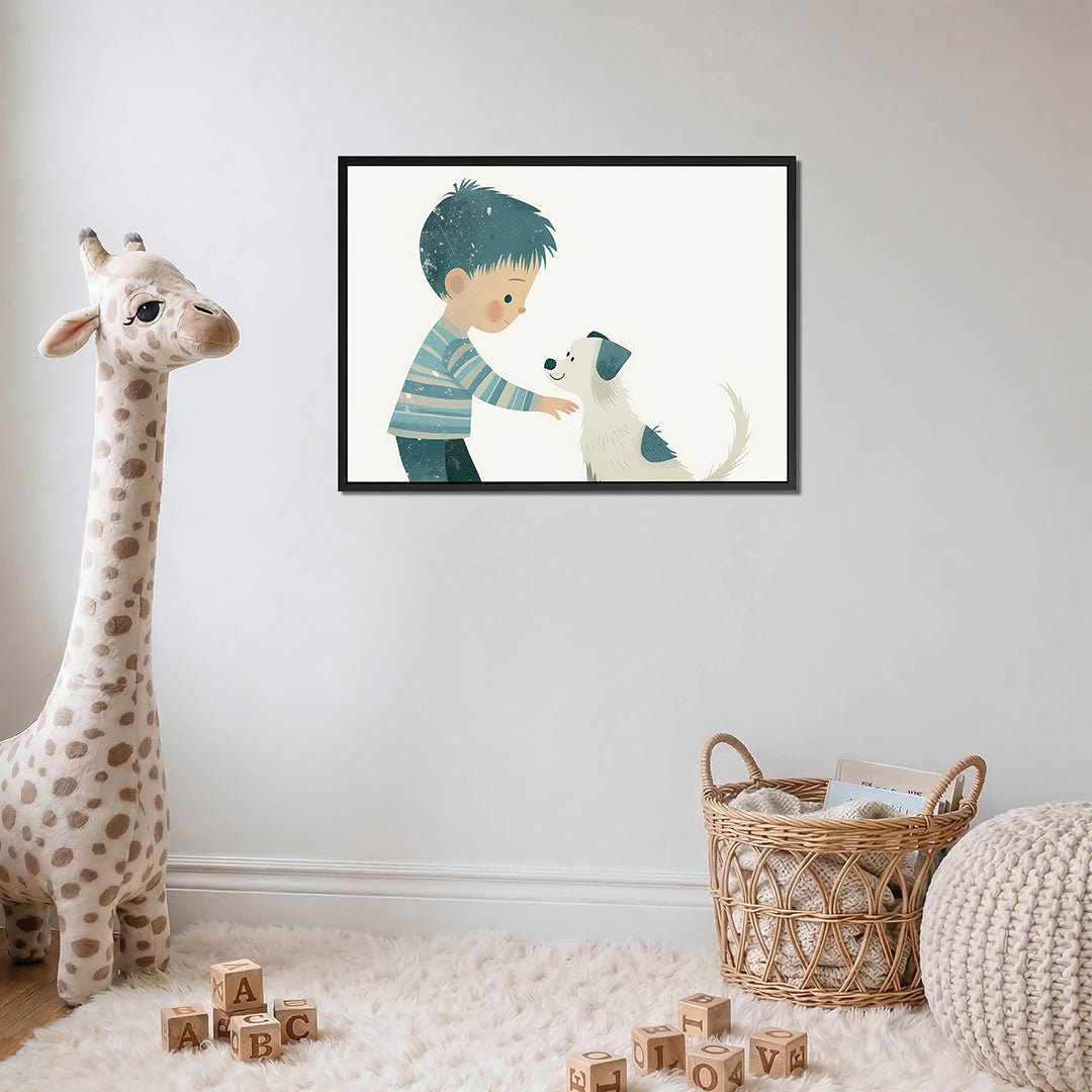 Kind met hond Kunstwerk