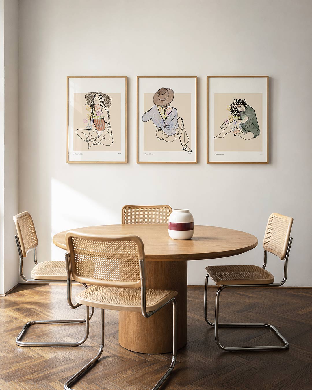Lijnen en bloemen Posterset
