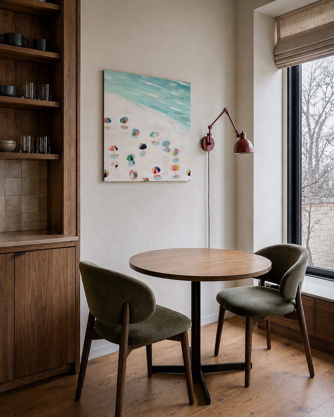 Zomerse strandscène Kunstwerk