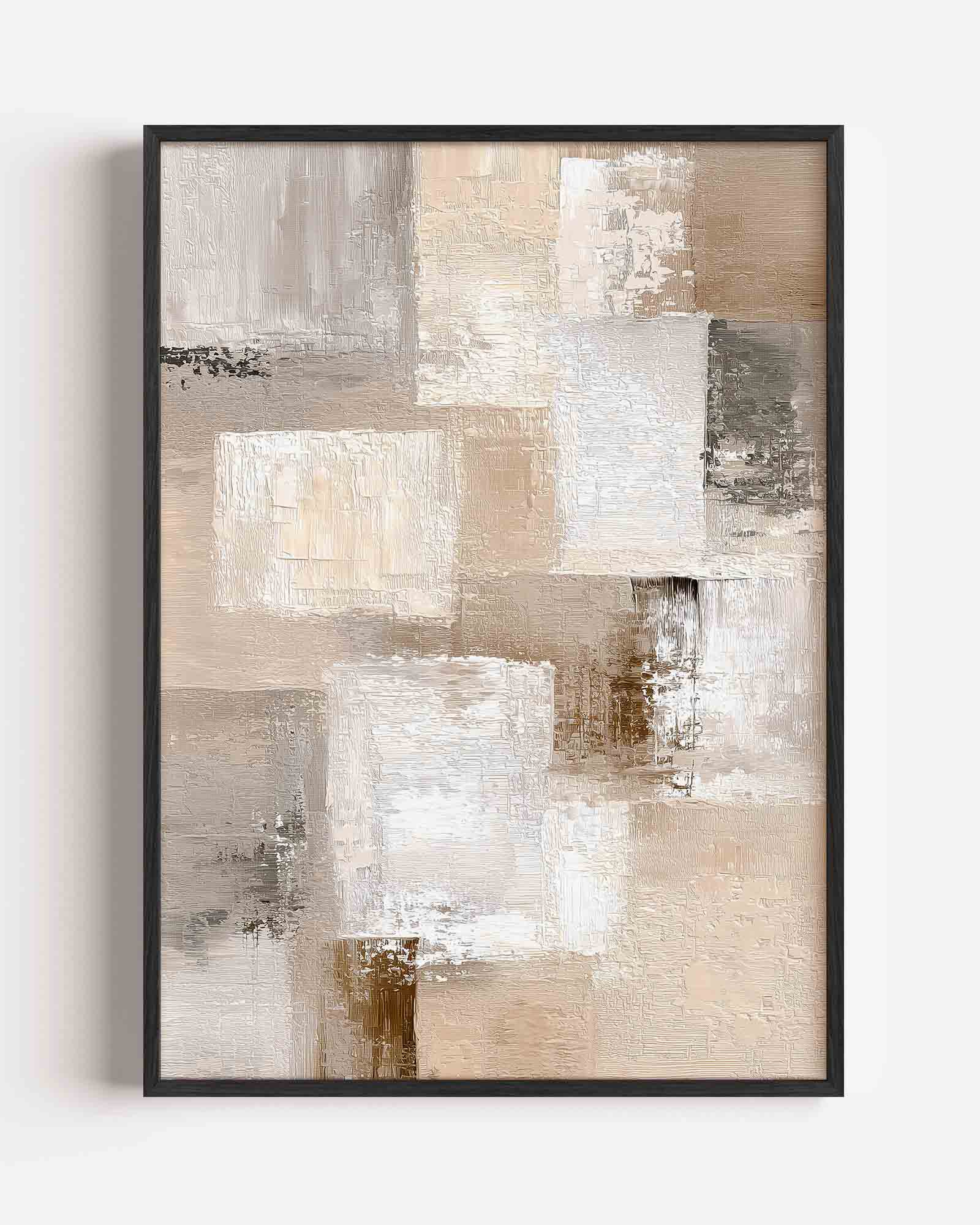 Abstracte beige en witte vlakken Poster