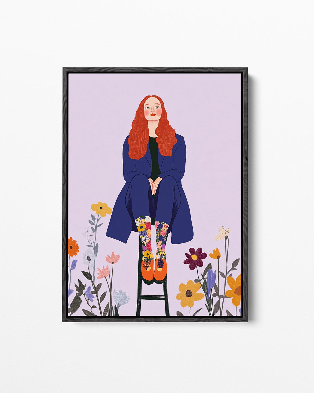 Vrouw met bloemen Kunstwerk