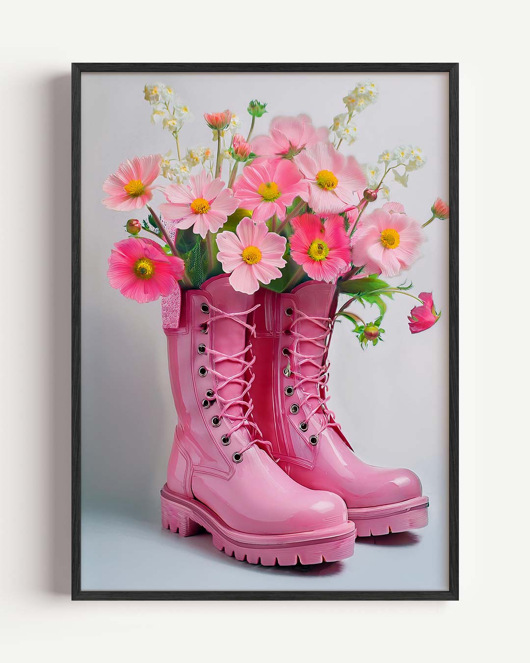 Vrolijke Bloemenlaarzen Poster-WallArtistic