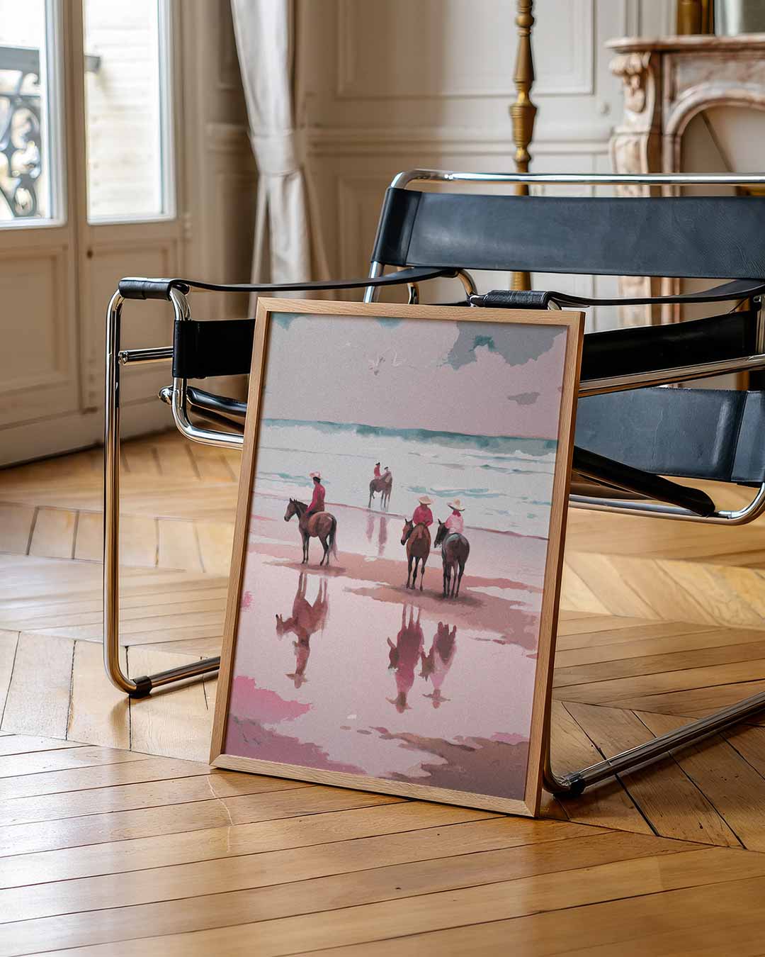 Strandpaarden Wanddecoratie Poster-WallArtistic