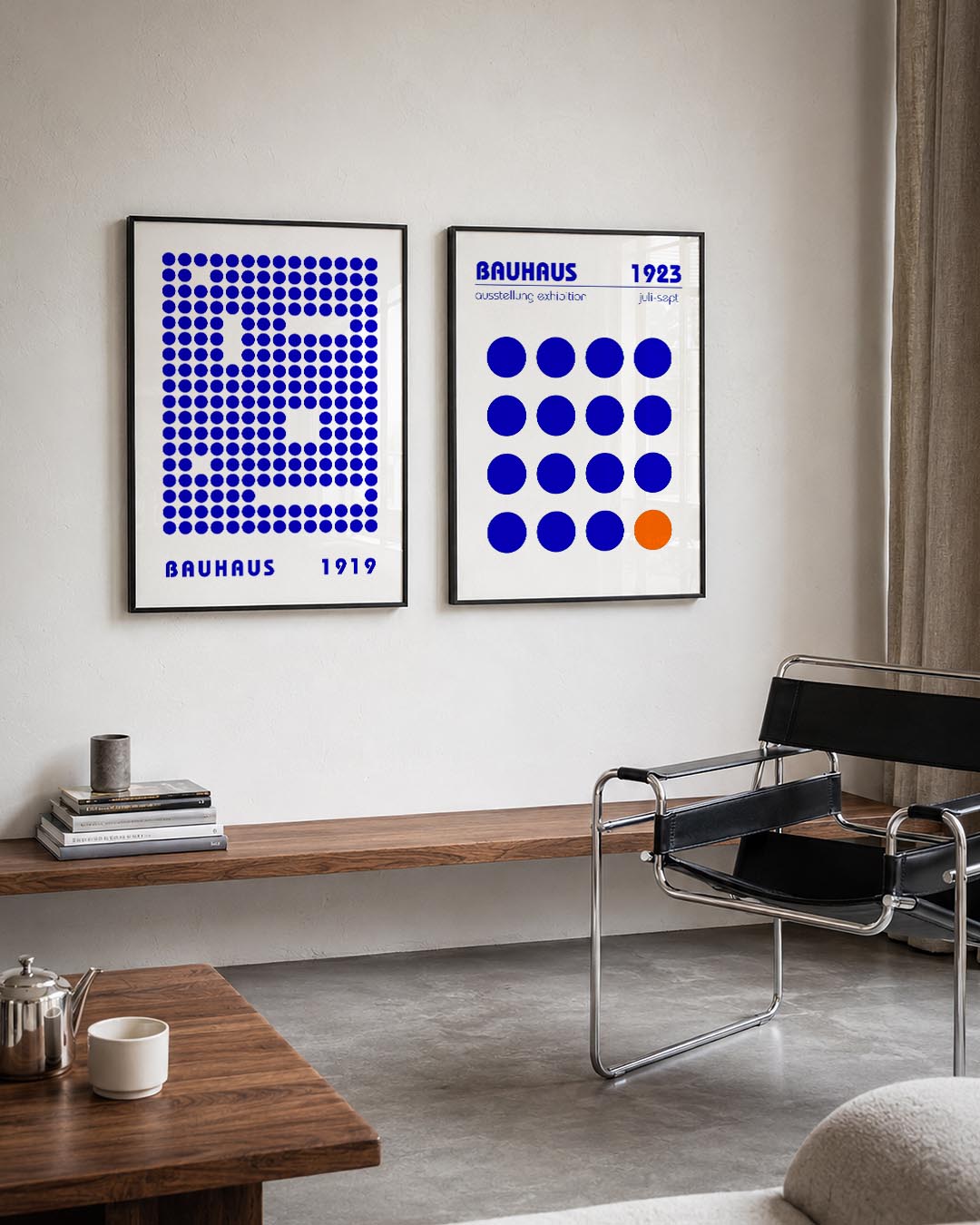 Puntpatroon blauw Posterset