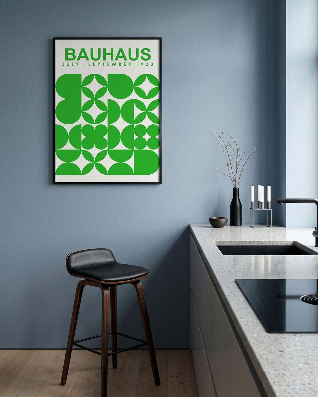 Groene vormenritme Poster