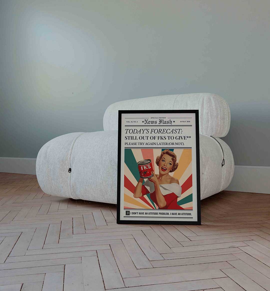 Vrouw met blik en tekst Poster