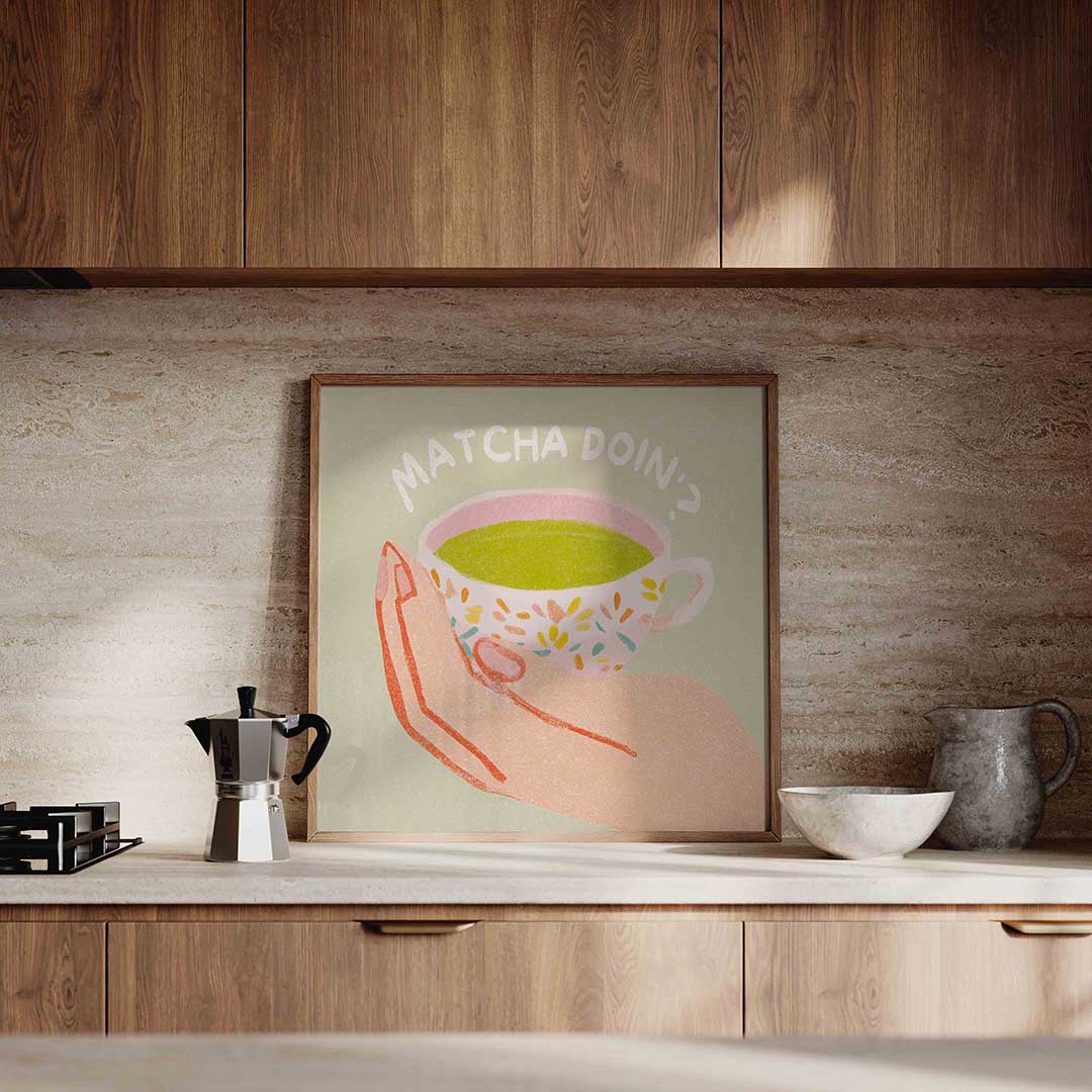 Hand met kopje Poster