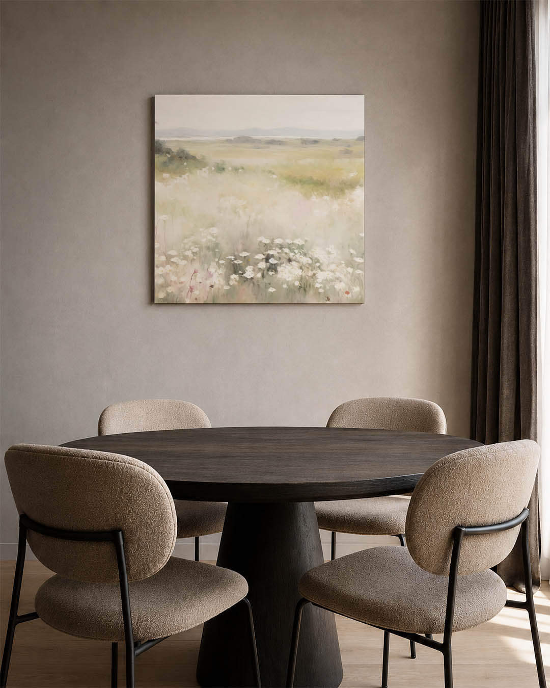 Landschap met bloemen Kunstwerk