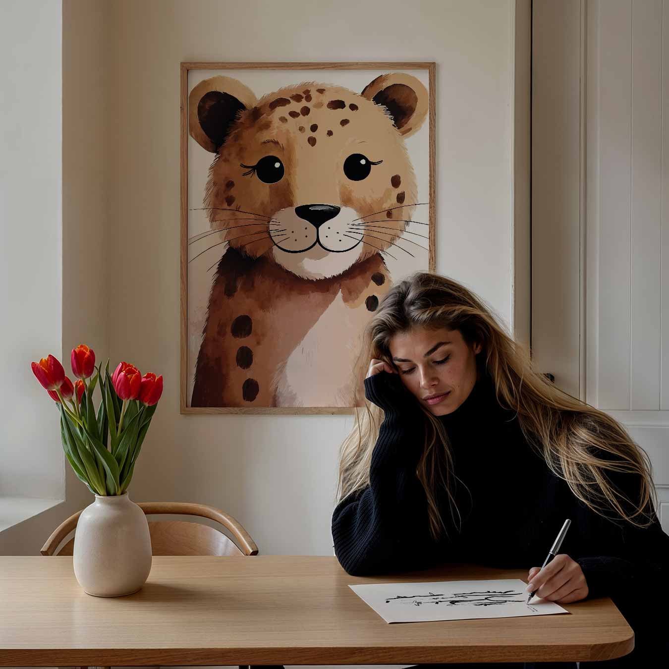 Schattige Baby Luipaard Poster-WallArtistic