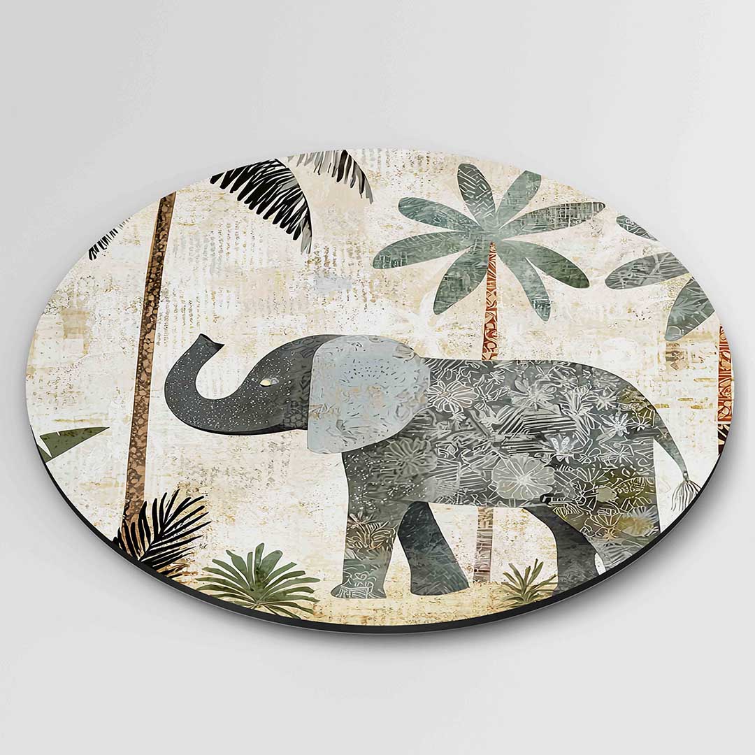 Olifant en palmbomen Muurcirkel