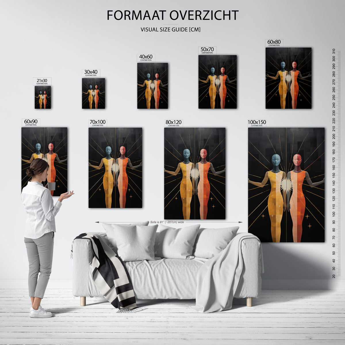 Twee figuren met stralen Poster