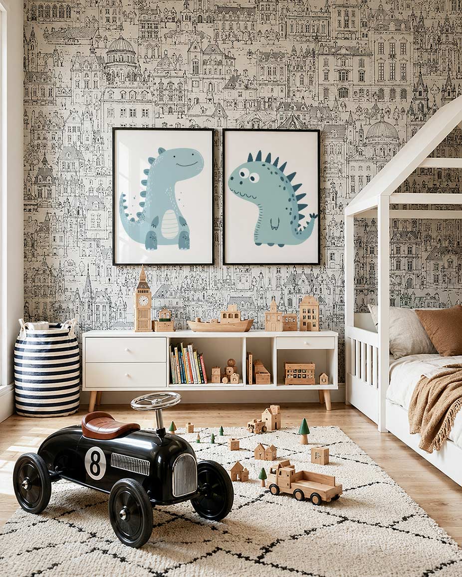 Vrolijke dino Posterset