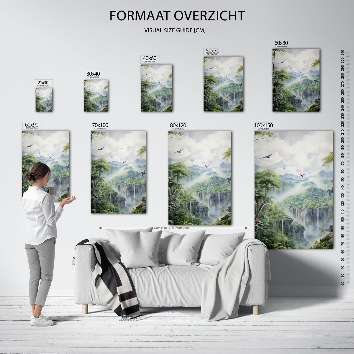 Vogelvlucht over waterval Poster