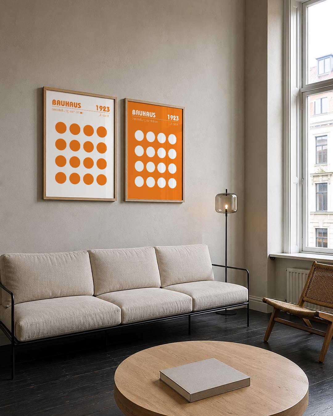 Oranje cirkelritme Posterset
