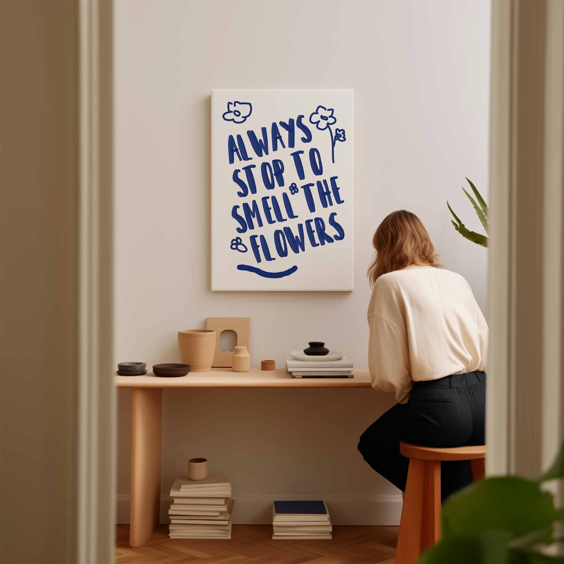 Inspirerende Bloemen Quote Poster