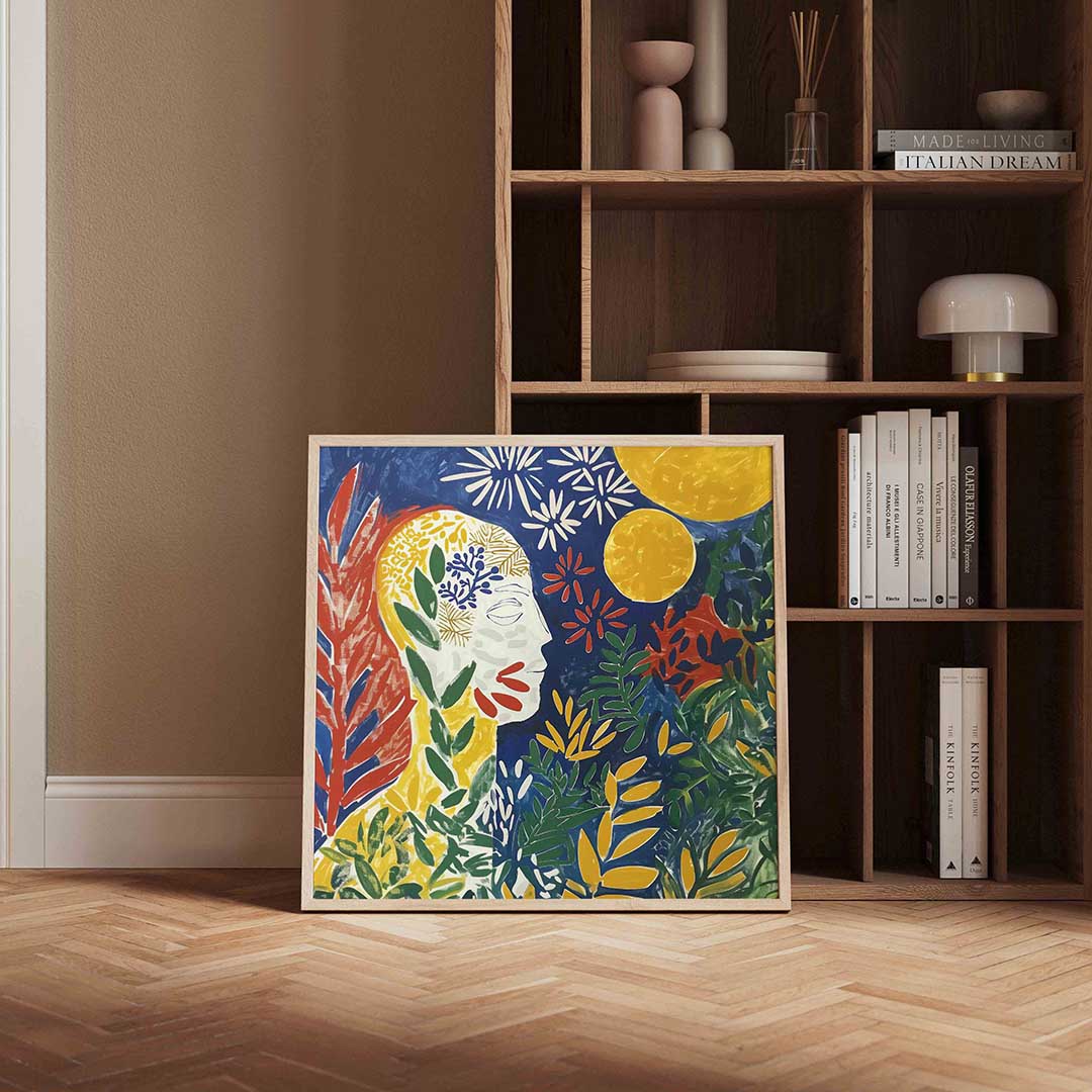 Abstracte natuur en gezicht Poster