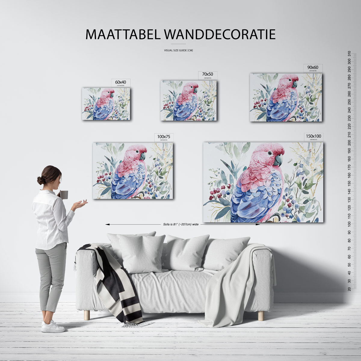 Vrolijke papegaai Kunstwerk