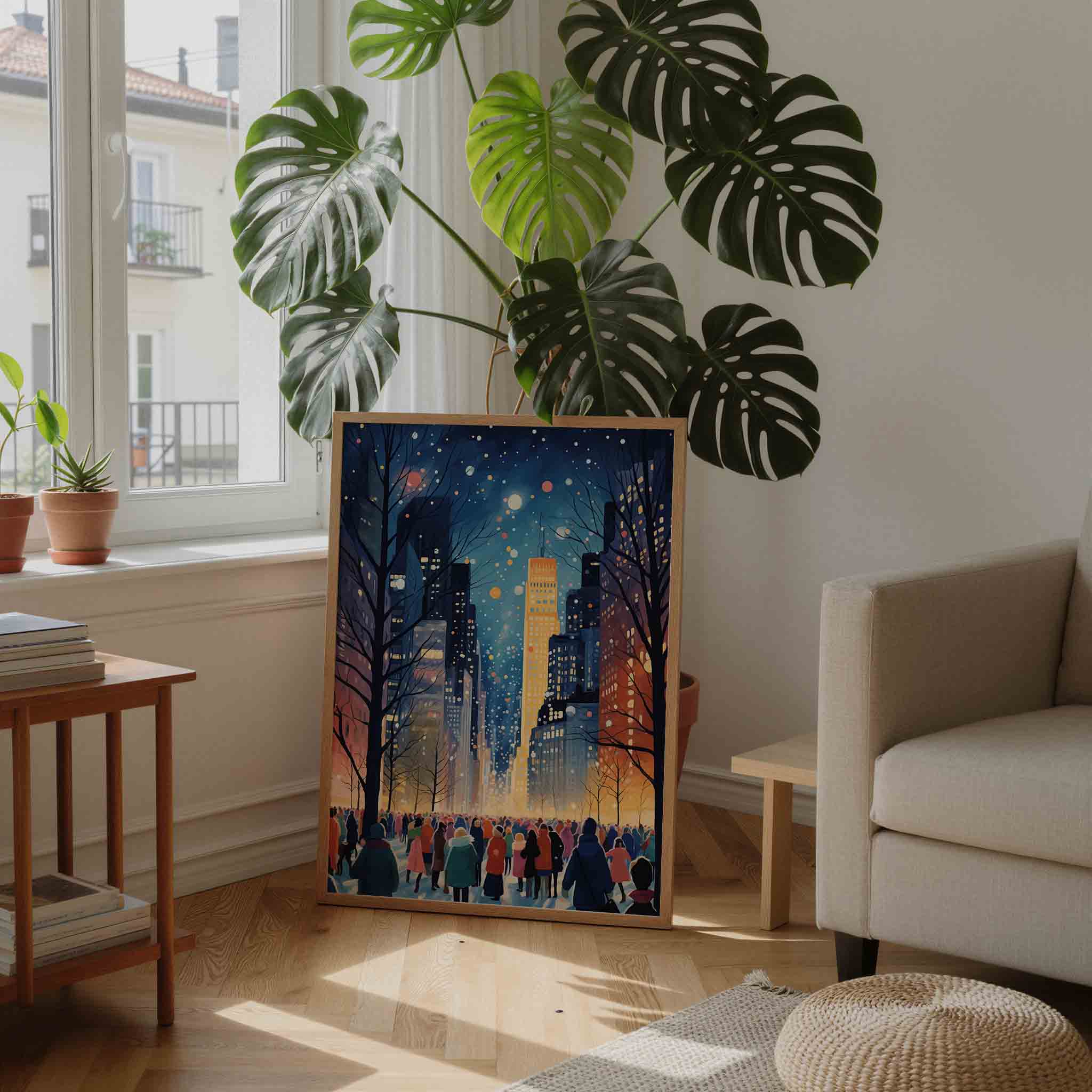 Avondwandeling in de stad Poster