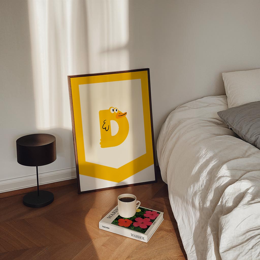 Vrolijke Eend Alfabethanger Poster-WallArtistic