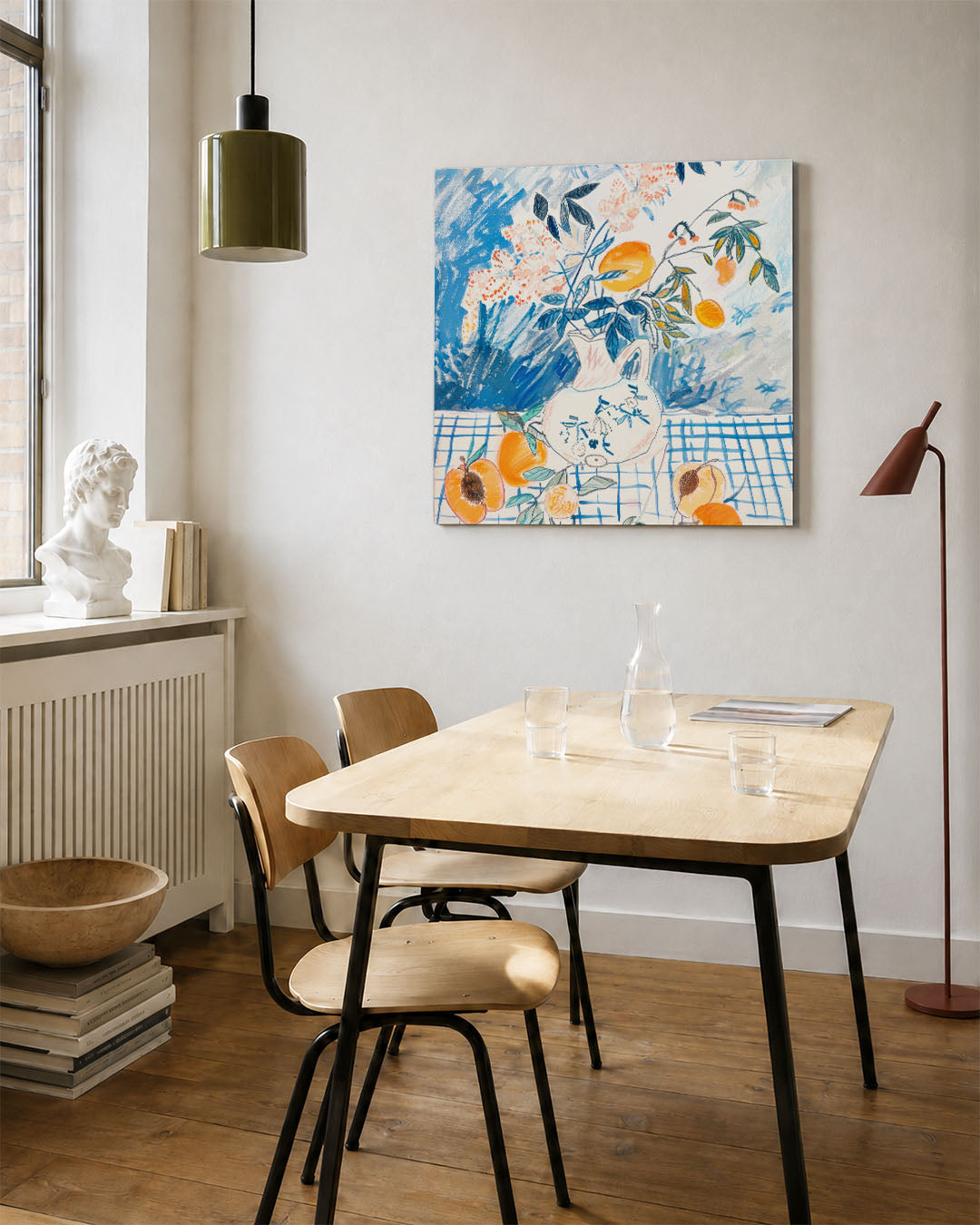 Vaas met perziken Kunstwerk