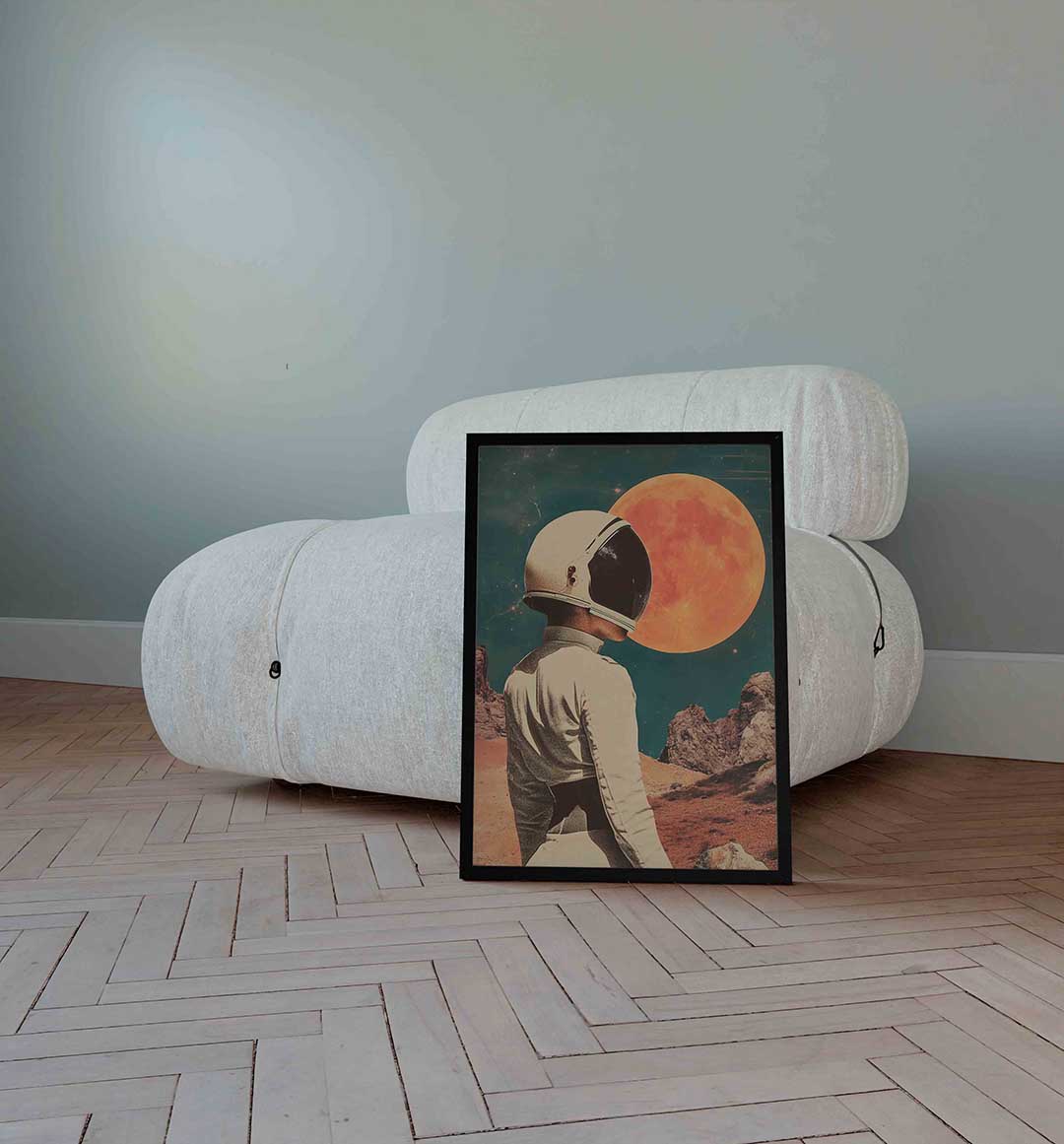 Astronaut en maan Poster