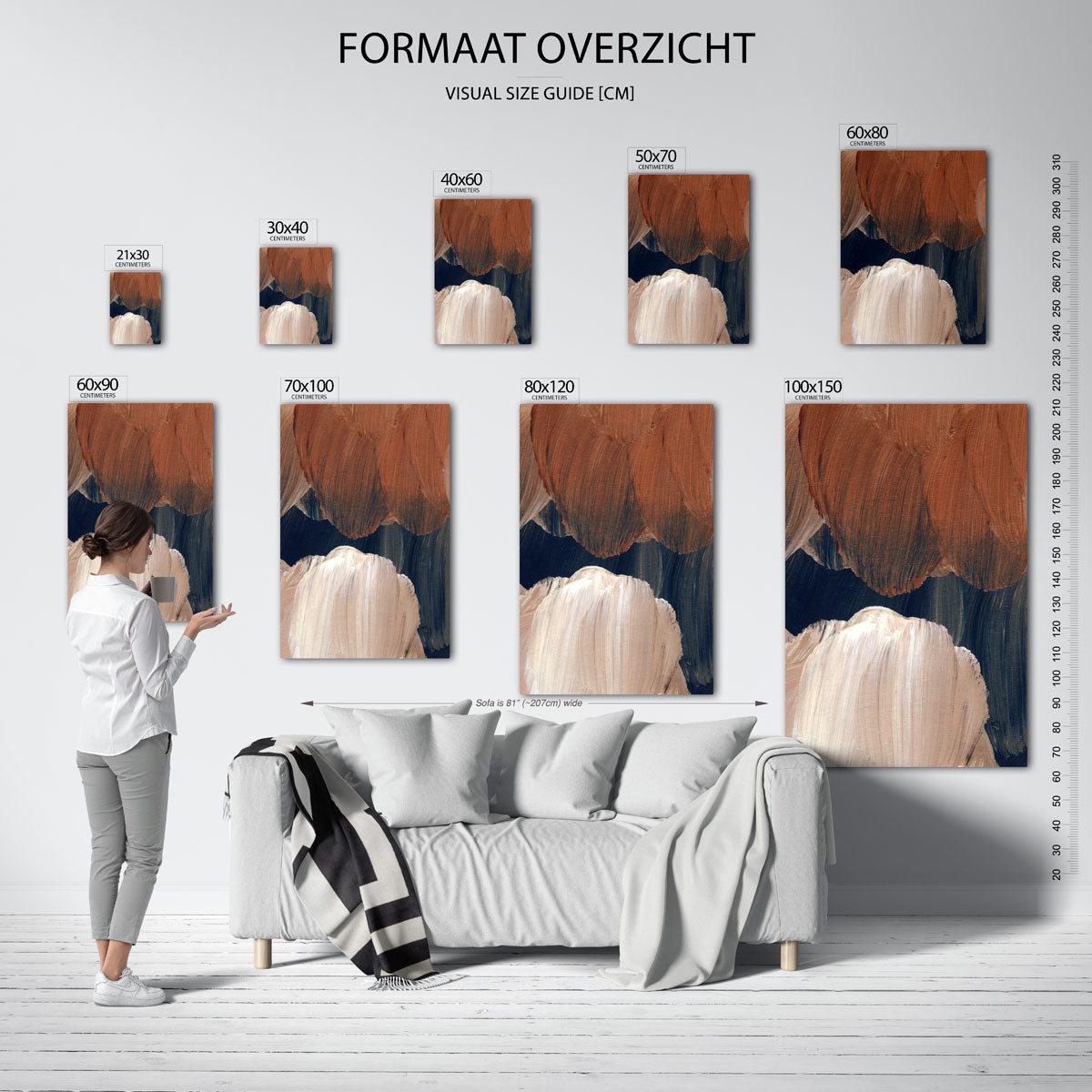 Abstracte penseelstreken Poster