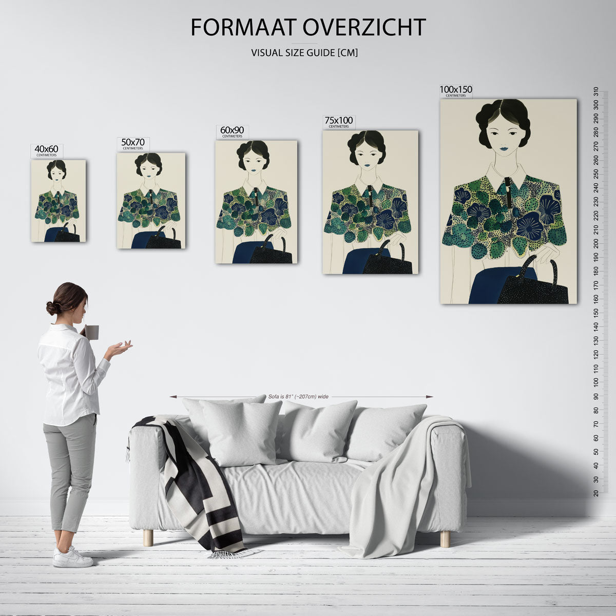 Vrouwelijk portret illustratie Kunstwerk