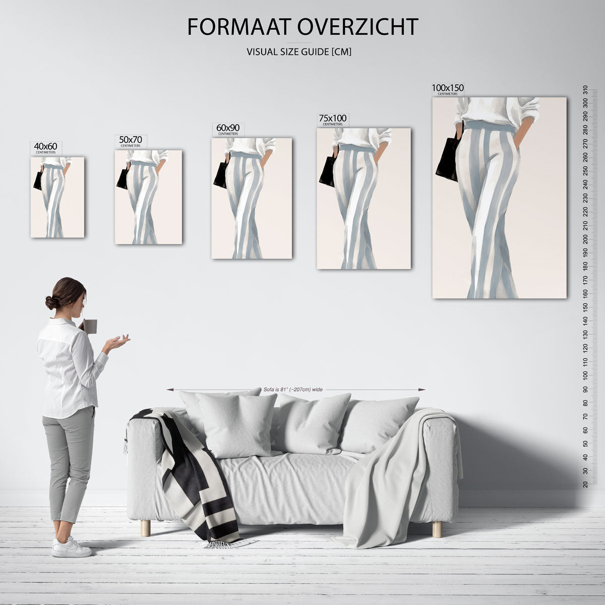 Gestreepte mode illustratie Kunstwerk