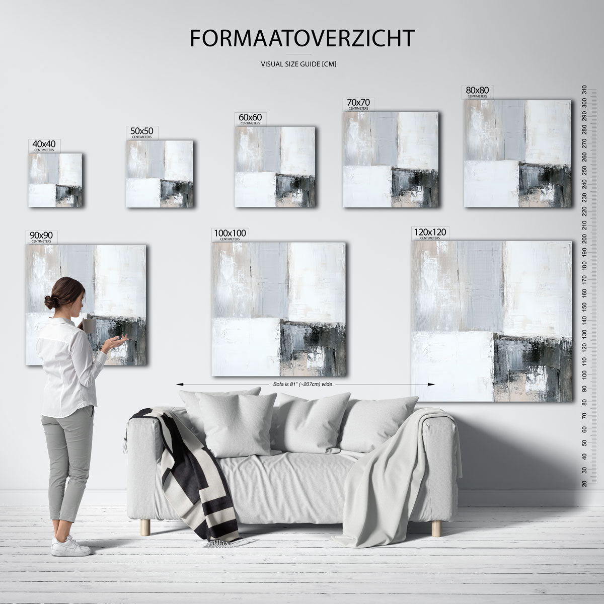 Abstracte grijze vlakken Poster