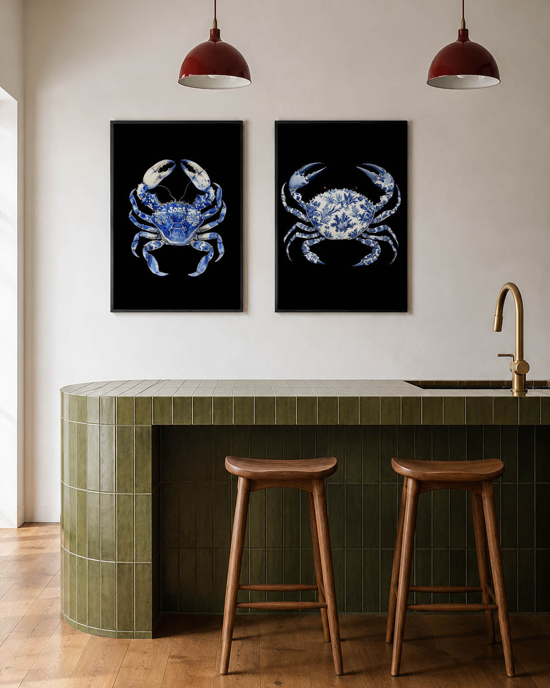 Blauwe krab harmonie Posterset