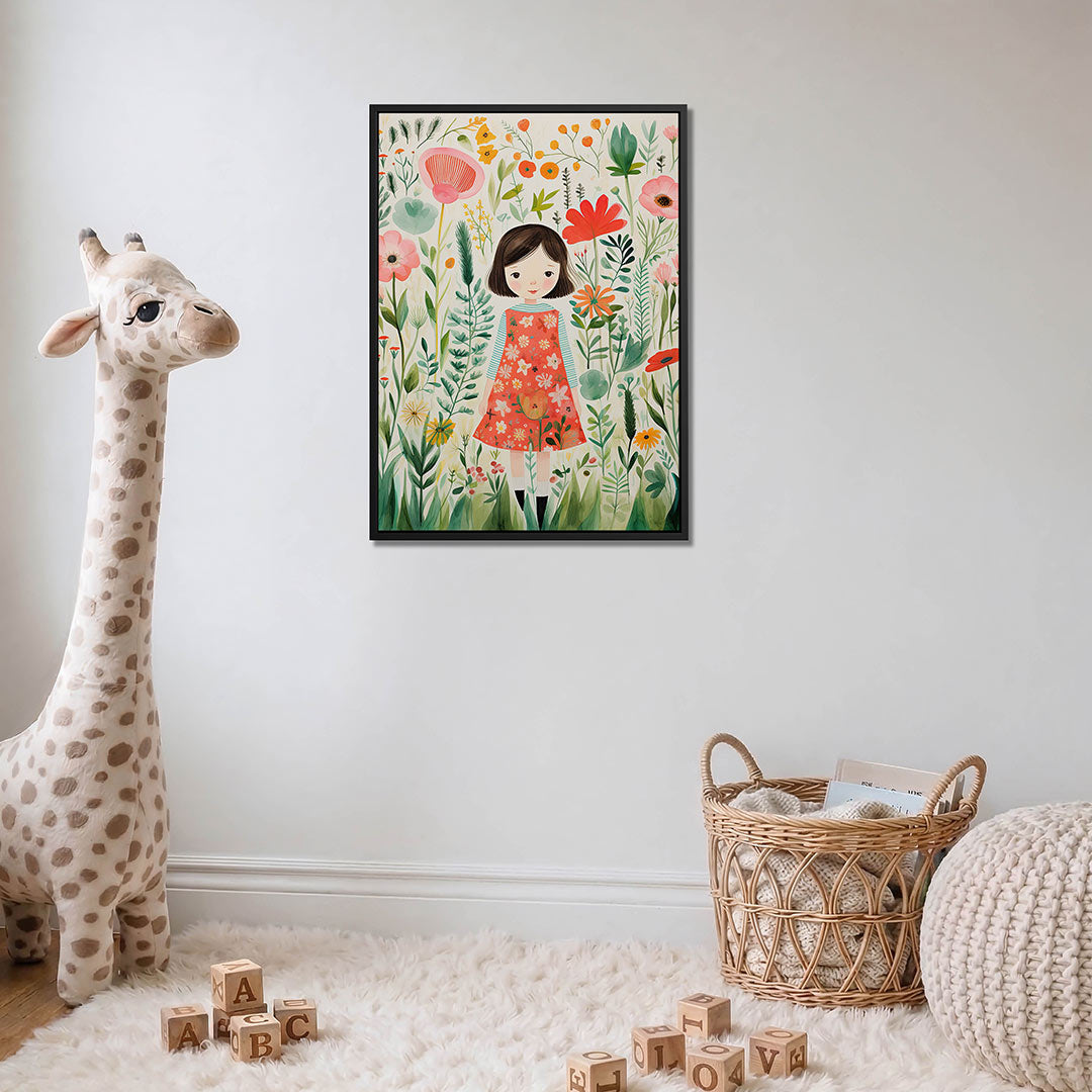 Bloemenmeisje illustratie Kunstwerk