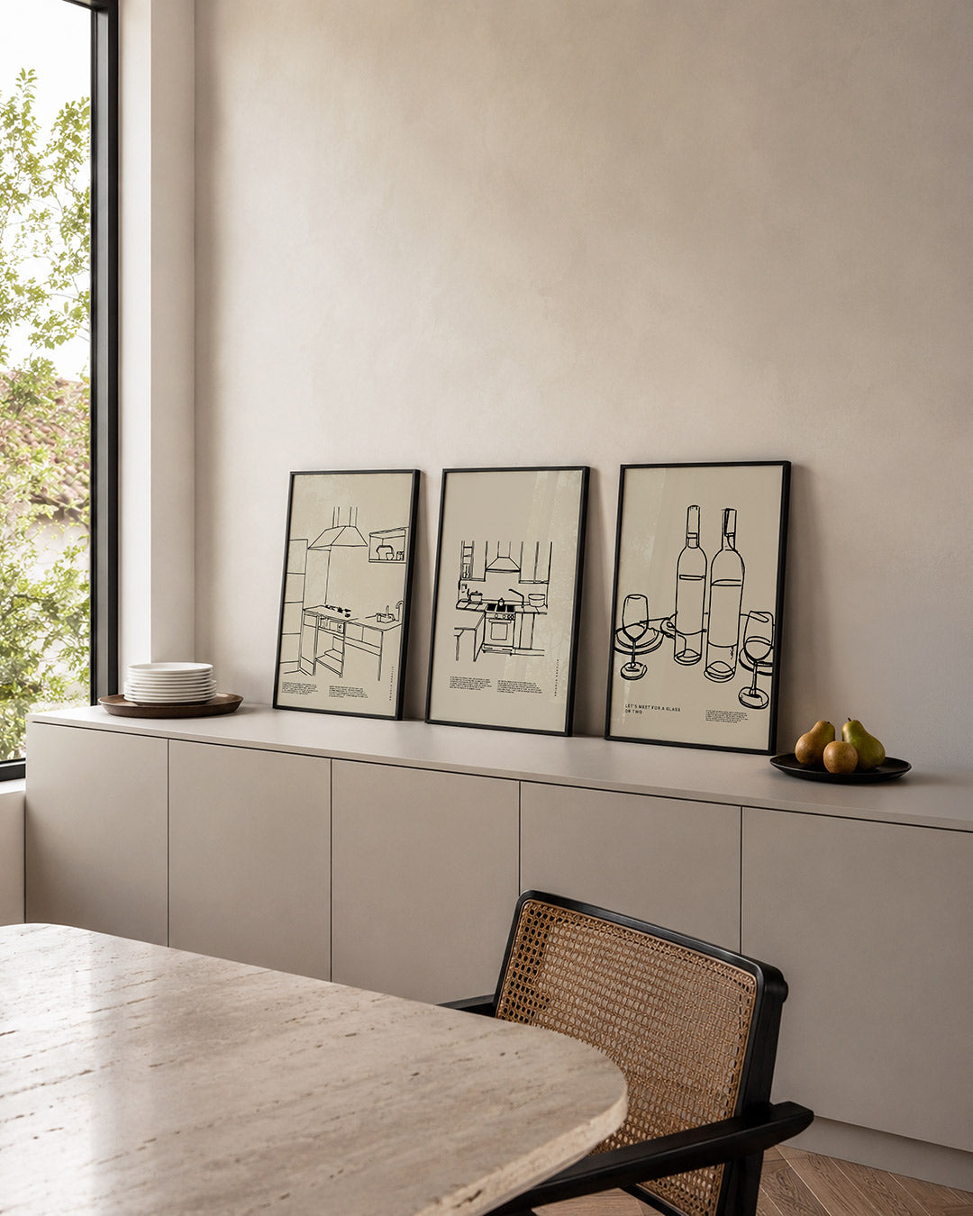 Keukenlijnenspel Posterset