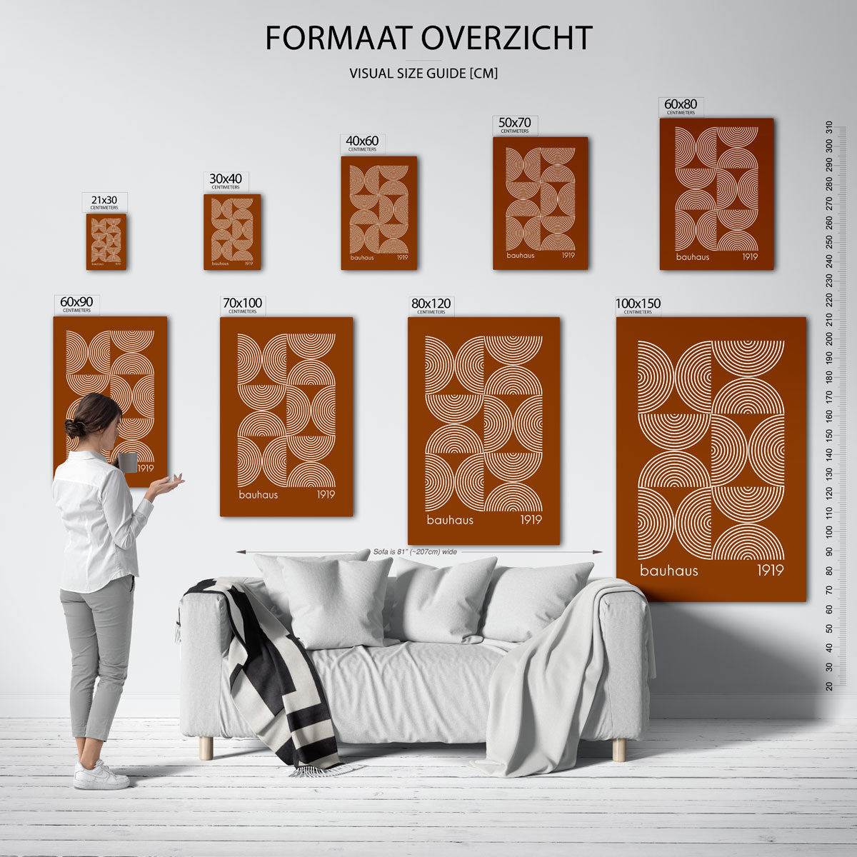 Cirkelpatroon en lijnen Poster