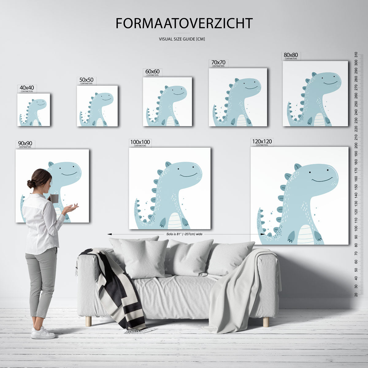 Blauwe dinosaurus Poster
