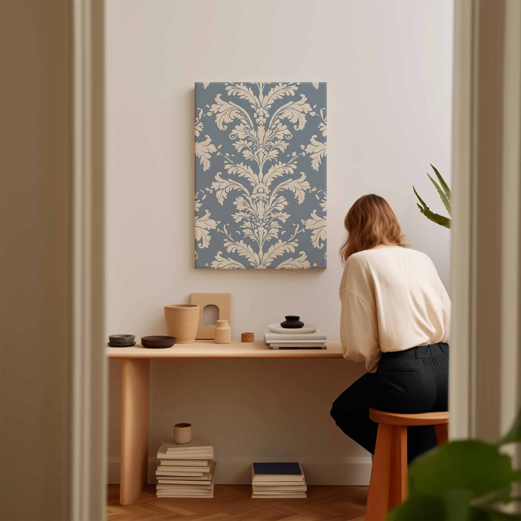 Klassiek Barok Behangpatroon Kunstwerk-canvas-dibond-plexiglas-wanddecoratie-WallArtistic