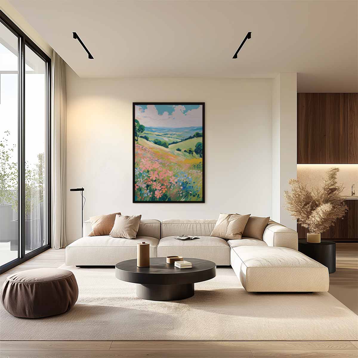 Zomerse Bloemenveld Harmonie Kunstwerk-canvas-dibond-plexiglas-wanddecoratie-WallArtistic