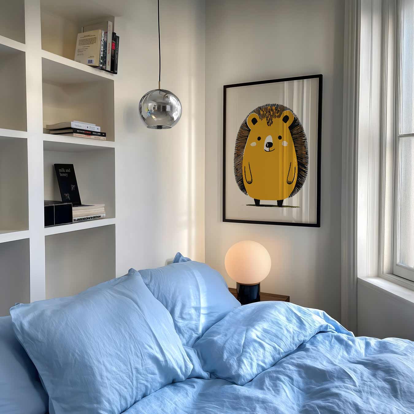 Schattige Egel Illustratie Poster-WallArtistic