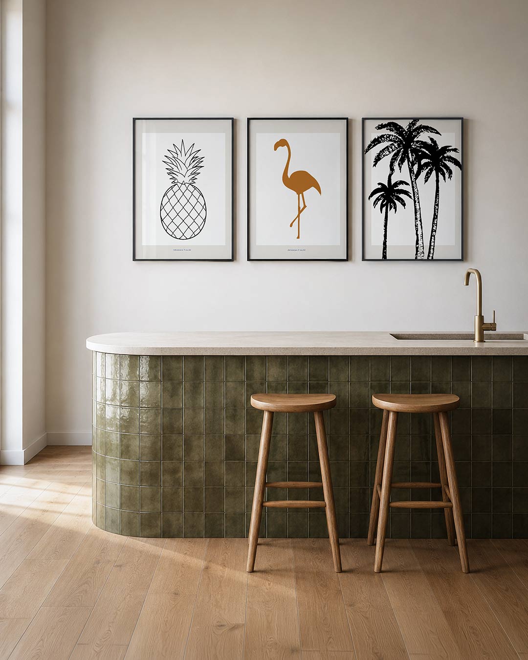 Lijnen en vrucht Posterset