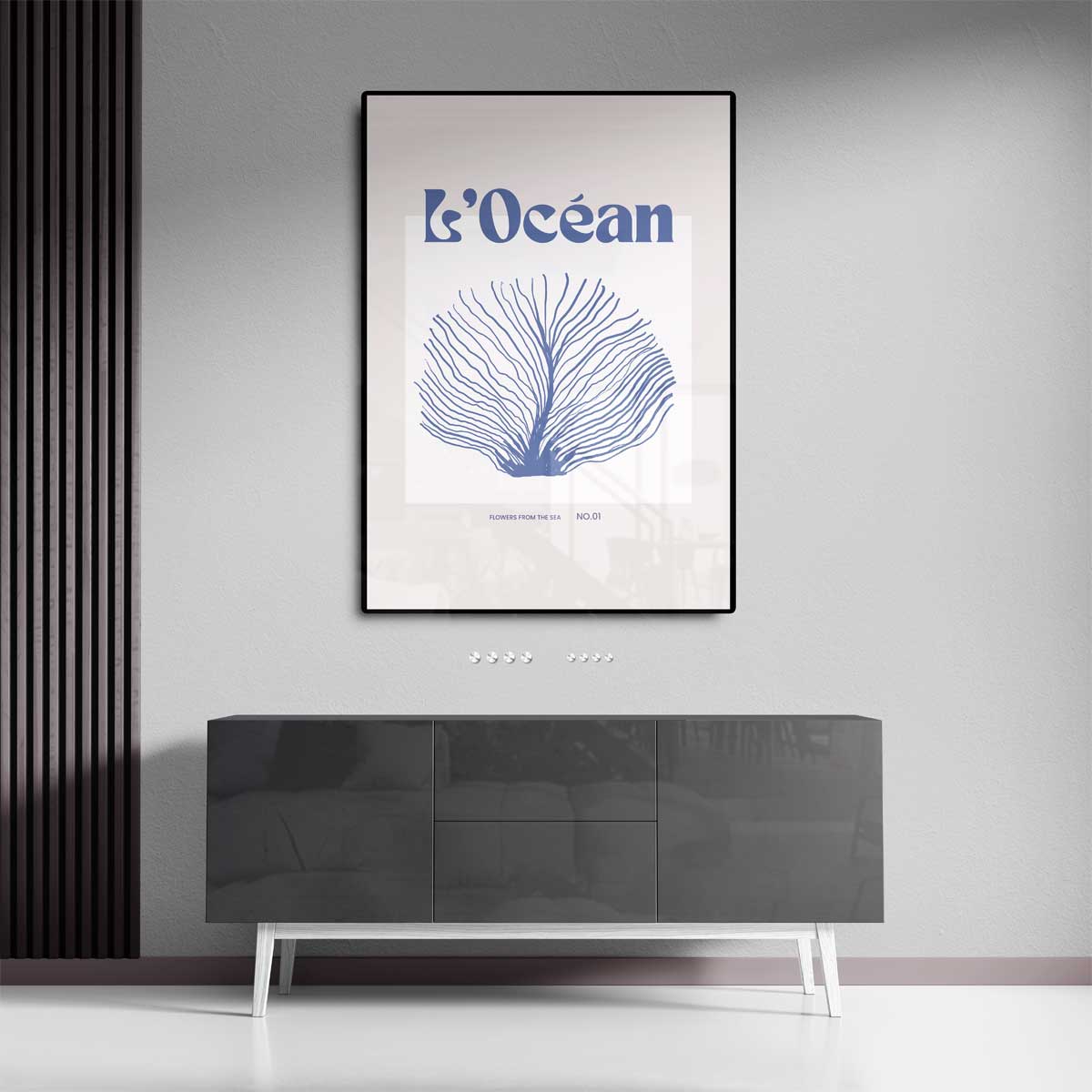 L'Océan - Bloem van de Zee Kunstwerk-canvas-dibond-plexiglas-wanddecoratie-WallArtistic